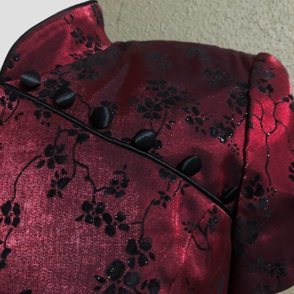 Stunning Vintage 1970's Red/Black Taurus II Dress - Picture 3 of 7